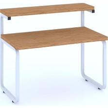 Organizer Tezgah Üstü Metal Raflı Mikrodalga Fırın Standı Bambu Dehalimited