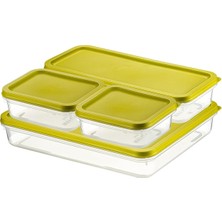 Saklama Kutuları Saklama Kutusu Çok Fonksiyonlu 4 Lü Plastik Kutu Seti 60 L Kapak Ergonomik Sap O