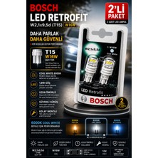 Bosch T15 W16W LED Ampul 6000K Cool White Beyaz Işık Geri Vites Park Lambası 2'li Paket
