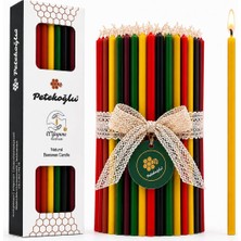 Adet 5 Renk Mum Dilek Mumu Doğal Petek Ince Uzun Parti Rituel Doğum Günü Mumu Beeswax Candle 5 R