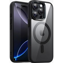 iPhone 15 Pro Için Super-Crystal Magsafe ile Uyumlu Kılıf Arkası Kristal Berraklığında Cam G�