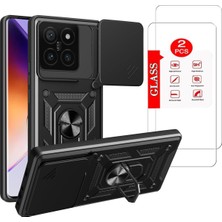 Pro Uyumlu Kılıf 2 Adet Ekran Koruyucu Dahil Siyah Tank Düzey Koruma Mıknatıslı Stand Kamera L