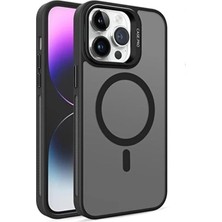 iPhone 15 ile Uyumlu Kamera Lens Aparatlı Stand Olabilen Magsafe ile Uyumlu Kamera Korumalı Şeffa