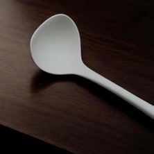Silikon Çorba Kepçesi - 29,5 cm Krem Renkli Özel Seri