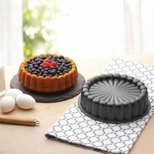 Döküm Gövdeli Kek Kalıbı 23CM Dilimli ve Döküm Siyah Granit Benekli Pişirme Kabı Çıkarma