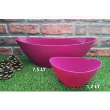 Kayık Arajman Saksı 7 5 Lt 1 Adet Vişne Plastik Çiçek Saksısı Dekoratif Pembe