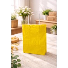 Çelikpençe Kraft Kağıt Çanta, Büküm Saplı, 18X24X8 Cm, Hediyelik Butik Mağaza Poşeti, 25