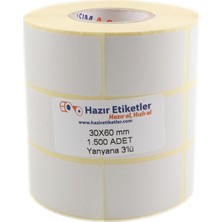 Pp Opak Etiket 30MM x 60MM 1500 Adet Yan Yana 3 Lü