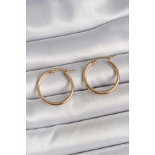 Luord-Store 316 Çelik Gold Renk 22MM Kadın Halka Model Kadın Küpe