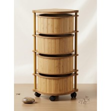 Bambu 3 Katlı Organizer Raf 43X33X98 cm - Çok Amaçlı Banyo Mutfak ve Balkon Düzenleyici