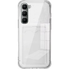 Nanospace Infinix Hot 60 Pro Ile Uyumlu Kılıf Kartlıklı Şeffaf Silikon Kamera Korumalı Kılıf