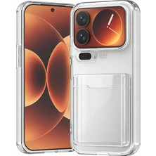 Nanospace Xiaomi 17 Pro Max Ile Uyumlu Kılıf Kartlıklı Şeffaf Silikon Kamera Korumalı Kılıf