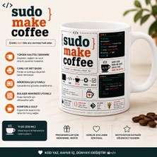 Tişört Kodu Porselen Kupa – "sudo Make Coffee"