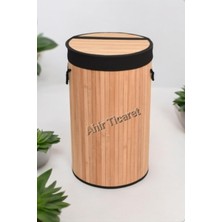 Plastik Bambu Halatlı Kirli Çamaşır Sepeti 65 L-Beyaz