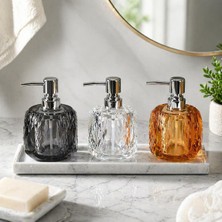 Adet Akrilik Sıvı Sabunluk 210 ml - 3 Farklı Renkli Kırılmaz Şeffaf Banyo ve Mutfak Düzenleyi