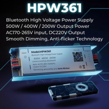 Powerr Led Aydınlatma 220 Volt 200 Watt Modül Neon ve Şerit LED Bluetooth ve Rf Kumandalı HPW361 Dimmer