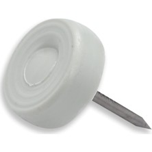 Toprak Çivili Masa Sandalye Zemin Koruyucu Beyaz Plastik Ayak 25 Adet 16MM