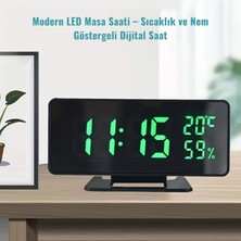 Pltech LED Dijital Masa Saati – Sıcaklık ve Nem Göstergeli, 3 Alarmlı, USB Kablolu Modern Masa Saati