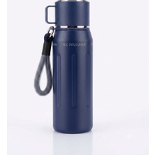 U.S. Polo Assn. Paslanmaz Çelik Termos Matara Pipetli Bardaklı ve Normal Içme Seçenekli Stainless 750ML