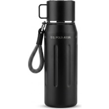 U.S. Polo Assn. Paslanmaz Çelik Termos Matara Pipetli Bardaklı ve Normal Içme Seçenekli Stainless 750ML