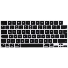 Apple Macbook Pro 14INÇ M1/m2 A2442 A2779 ile Uyumlu Q Klavye Koruyucu Silikon Ped Siyah