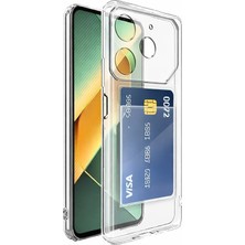 Nanospace Tecno Pova 6 Pro Ile Uyumlu Kılıf Kartlıklı Şeffaf Silikon Kamera Korumalı Kılıf