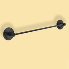 Lavabo Banyo Mutfak Yapışkanlı Bez Havlu Standı Askısı Paslanmaz Metal Siyah Uzun Bez Havluluk