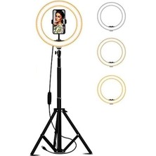 Youtuber LED Işıklı Halka 13 Inch (33CM) Selfie/yayıncı/makyaj Işığı 210 cm Tripod