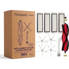 Ticimark Model Roborock S5 Max Ile Uyumlu 10 Parça Yedek Filtre Fırça Seti Beyaz