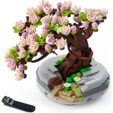 Bonsai Ağacı Sukulent/sakura Saksı Bitki Yapı Blokları Seti, Hediyeler Için Yapay Çiçek In�