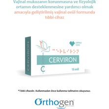 Orthogen Cerviron Vajinal Ovül 10LU | Nemlendirici ve Mukozal Bariyer Destekleyici