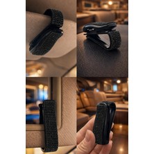 Işıltı Design Kadınlara Özel Araç Içi Gözlük ve Kart Tutucu Siyah Kristal Taşlı Işıltılı Klipsli Güneşlik Organizer