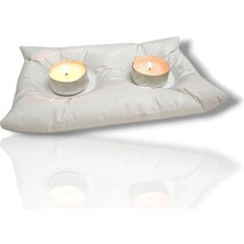 El Yapımı Beton Tealight Mumluk, 12.5 x 20 Cm, 2'li Set, Beyaz, Modern Dekoratif Tasarım