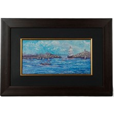 Galeri Atmaca Altın Işıltılı Mavi Derinlikte Ayasofya Silüeti