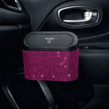 Işıltı Design Kadınlara Özel Araç Içi Fuşya Kristal Taşlı Organizer Kutu