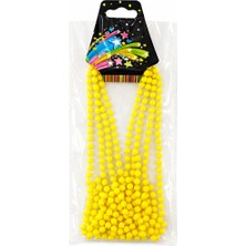 Evimdeyokyok Neon Sarı Boncuk Kolye 80 cm – Retro 80’ler 90’lar Parti Aksesuarı