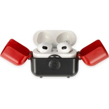 Evimdeyokyok Apple Airpods 3 (3.nesil) Basmalı Kılıf - Siyah-Kırmızı