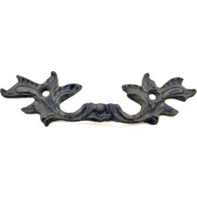 Evimdeyokyok Antika Tarz Dekoratif Pirinç Çiçek Kapı Kulbu - 30X110 Mm, Oksit