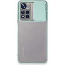 Evimdeyokyok Xiaomi Redmi Note 11T Kılıf Palm Buzlu Kamera Sürgülü Silikon - Turkuaz
