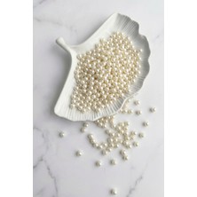 Hobi Dünyası Evim 5 mm 50 Gram Krem Inci Boncuk Takı ve Aksesuar Süsleme Charm Amigurumi Çiçek Yapımı Nikah Malzemesi Tekstil Süsleme El Işi Malzemesi