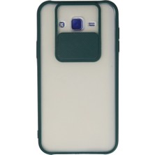 Evimdeyokyok Samsung Galaxy J7 Kılıf Palm Buzlu Kamera Sürgülü Silikon - Yeşil