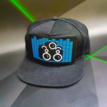 Fiviont Ses Kontrollü LED Işıklı Parti Şapkası – Müziğe Duyarlı El Panel Snapback Kep, Ritimle Yanıp Sönen Işıklı Festival, Konser, Parti ve Sahne Şapkası