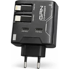 Evimdeyokyok Gan+ Pd 40W Hızlı Şarj Adaptörü Çoklu Çıkış Usb-C Lightning Kablolu Hızlı Şarj Cihazı Ev Ofis Uyumlu Beyaz