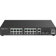 Ruijie Ruıjıe Reyee RG-ES220GS-P 16 Port Gıgabıt+2xgb RJ45/SFP Uplınk Cloud L2 Yönetilebilir 250W Poe Rackm