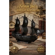 Decorius Siyah Inci (Black Pearl) Korsan Gemisi Maketi - Karayip Korsanları Özelleştirilebilir 37CM Gemi Dekoru