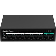 Ruijie Ruıjıe Reyee RG-ES110FG-P 8 Port 10/100 + 2xgb RJ45 Uplınk Metal Kasa 110W Poe Swıtch