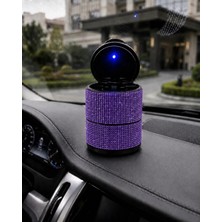 Işıltı Design Mor-Lila Kristal Taşlı Kristal Taşlı Oto Işıklı Küllük Mor-Lila Taşlı Araç Içi Organizer