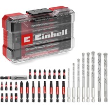 Orijinal Einhell M-CASE 33 parça darbeye dayanıklı bit ve duvar delme ucu seti (25 mm bitler, 50 mm bitler, duvar delme ucu, 60 mm bit tutucu ve saklama kutusu dahil) - 49108753