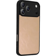 Evimdeyokyok Apple Iphone 17 Pro Aras Deri Kapak - Pudra