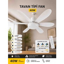 Abrax Tech Uzaktan Kumandalı 40W LED Tavan Vantilatörü | 3 Kademeli Hız | 3 Renk Işık | Sessiz Motor | Enerji Tasarruflu Tavan Tipi Fan